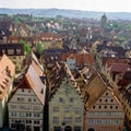 View of roofs in Rothenburg, Germany