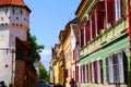 The view of the medieval town of Sibiu in Transylvania