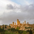 View of the medieval town and towers of San Gimignano, Tuscany, Italy Royalty Free Stock Photo