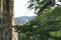 View from Valdstejn Castle to sandstone rocks of Hruboskalsko Royalty Free Stock Photo