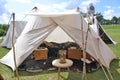 View into a medieval Viking tent