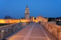 View of the medieval village of Burgo de Osma, the walls and the cathedral tower