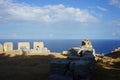 View of the Mediterranean Sea from the ancient Acropolis of Lindos. Rhodes Island, Dodecanese, Greece Royalty Free Stock Photo