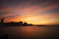 Sunset sky on Sousse beach - Tunisia Royalty Free Stock Photo