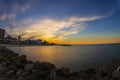 Sunset sky on Sousse beach - Tunisia Royalty Free Stock Photo