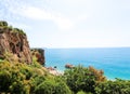 View of the Mediterranean Sea from the top of the mountain. Antalya, Turkey, April 6, 2019 Royalty Free Stock Photo