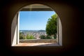View on the Mediterranean sea from villa Noailles, Hyeres, France