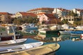 View of Mediterranean town of Tivat Marina Kalimanj in winter. Montenegro Royalty Free Stock Photo
