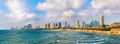 View of the Mediterranean waterfront in Tel Aviv Royalty Free Stock Photo