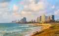 View of the Mediterranean waterfront in Tel Aviv Royalty Free Stock Photo