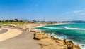 View of the Mediterranean waterfront in Tel Aviv Royalty Free Stock Photo