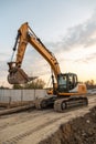 View on medium sized excavator Royalty Free Stock Photo