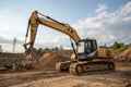 View on medium-sized excavator Royalty Free Stock Photo