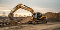 View on medium-sized excavator Royalty Free Stock Photo