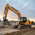 View on medium-sized excavator Royalty Free Stock Photo