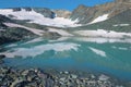 View of the melting IGAN glacier. Polar Urals, Russia