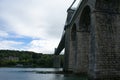 View of Menai Suspension Bridge, Bangor, North Wales, UK