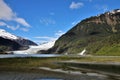 Mendenhall Glacier and Nugget Falls in Juneau Alaska Royalty Free Stock Photo