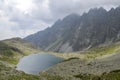 Mengusovska valley in the mountains with the Small Hincovo pleso pond in the High Tatras. Slovakia Royalty Free Stock Photo