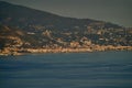 View of Menton Roquebrune Cap Martin from Monaco at sunset