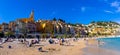 View of Menton, a town on the French Riviera in southeast France known for beaches and the Serre de la Madone garden