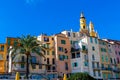 View of Menton, a town on the French Riviera in southeast France known for beaches and the Serre de la Madone garden Royalty Free Stock Photo