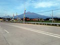 View Merbabu and Merapi Mountain From Salatiga Toll gate Royalty Free Stock Photo