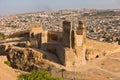 View from Merenides tombs to old city walls, Bab Guissa gate and Fez cityscape, Morocco Royalty Free Stock Photo