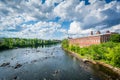 View of the Merrimack River, in downtown Manchester, New Hampshire.