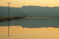 VIEW OF MESSOLONGHI LAGOON AT SUNRISE - GREECE