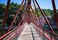 View of metal footbridge over Saone river Lyon France Royalty Free Stock Photo