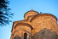 View Metekhi Church in the morning above the Kura river in Tbilisi, Georgia