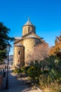 View Metekhi Church in the morning above the Kura river in Tbilisi