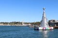 View of the 25 metre high floating Christmas tree from Cunningham Pier, on the Geelong waterfront