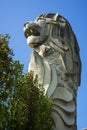 View of the 37-metre-tall Merlion on Sentosa