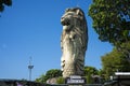 View of the 37-metre-tall Merlion on Sentosa