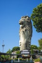 View of the 37-metre-tall Merlion on Sentosa