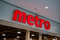 View of Metro store exterior at shopping mall. Royalty Free Stock Photo