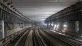 View of the metro tunnel under construction Royalty Free Stock Photo