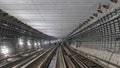 View of the metro tunnel under construction Royalty Free Stock Photo