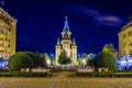 View of the metropolitan cathedral in romanian city timisoara during night...IMAGE
