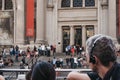 View of The Metropolitan Museum of Art of New York City from the top of the tour bus Royalty Free Stock Photo