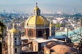 View of Mexico City from the Hill of Tepeyac including the Basilica of Guadalupe Royalty Free Stock Photo