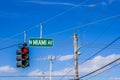 Miami sign and traffic light network Royalty Free Stock Photo
