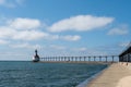 View of Michigan City East Pierhead Lighthouse on a sunny day Royalty Free Stock Photo