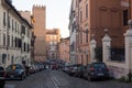 Tower in the square of San Martino ai Monti in the Monti district in Rome, Italy