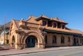 View of the Middletown station of the Erie Railroad, a Romanesque Revival building was