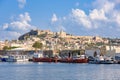 View of Milazzo town from the sea Royalty Free Stock Photo