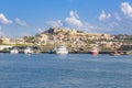 View of Milazzo town from the sea Royalty Free Stock Photo