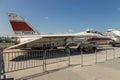 View of military airplanes on the deck of the USS Intrepid Sea, Air Space Museum. Royalty Free Stock Photo